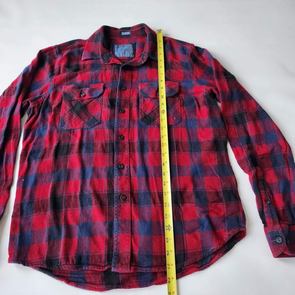 Bluenotes Womens Red/Navy Plaid Flannel Button Down Longsleeve Shirt - Picture 7 of 8
